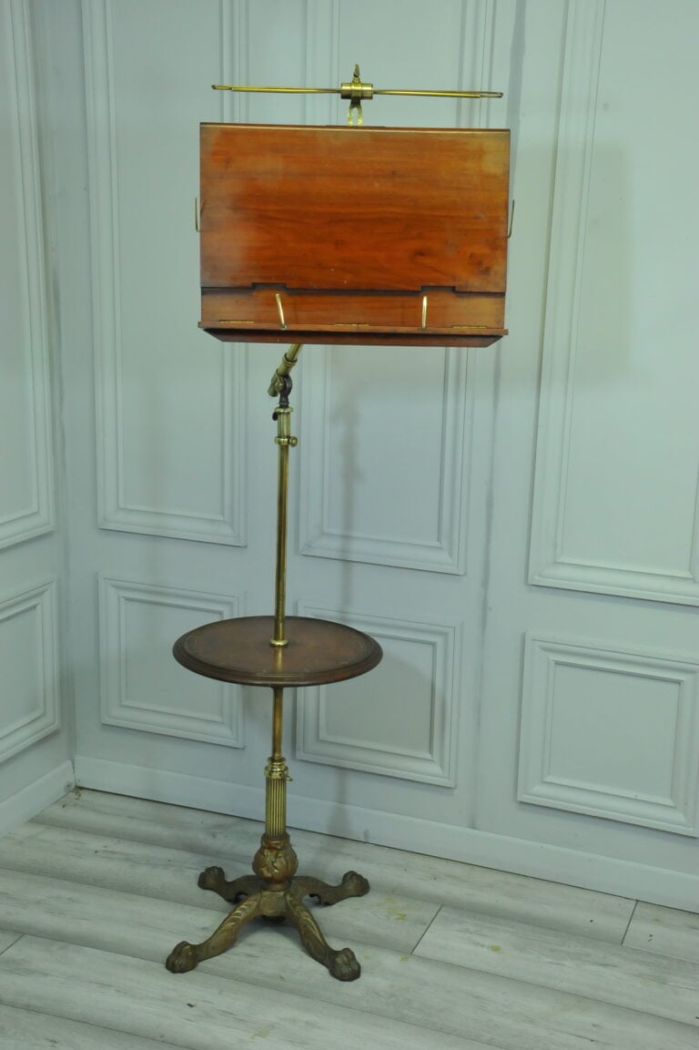 antique carters of london literary machine reading music brass and mahogany stand table