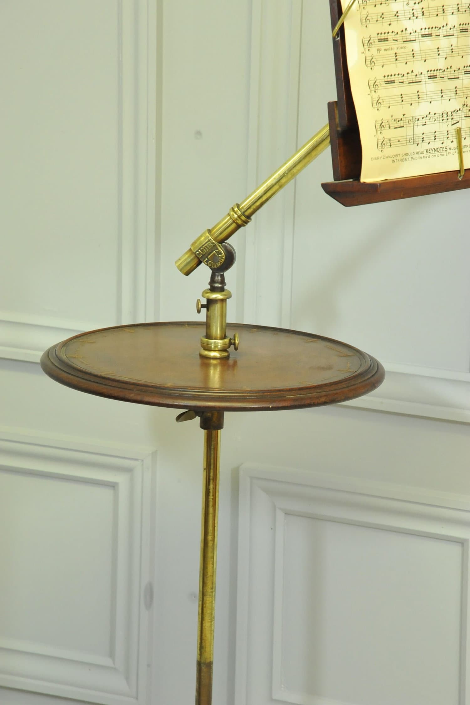 antique carters of london literary machine reading music brass and mahogany stand table