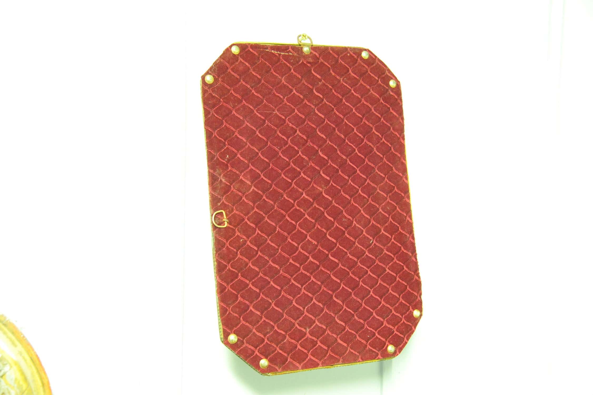 a vintage moroccan bone and brass decorated wall mirror