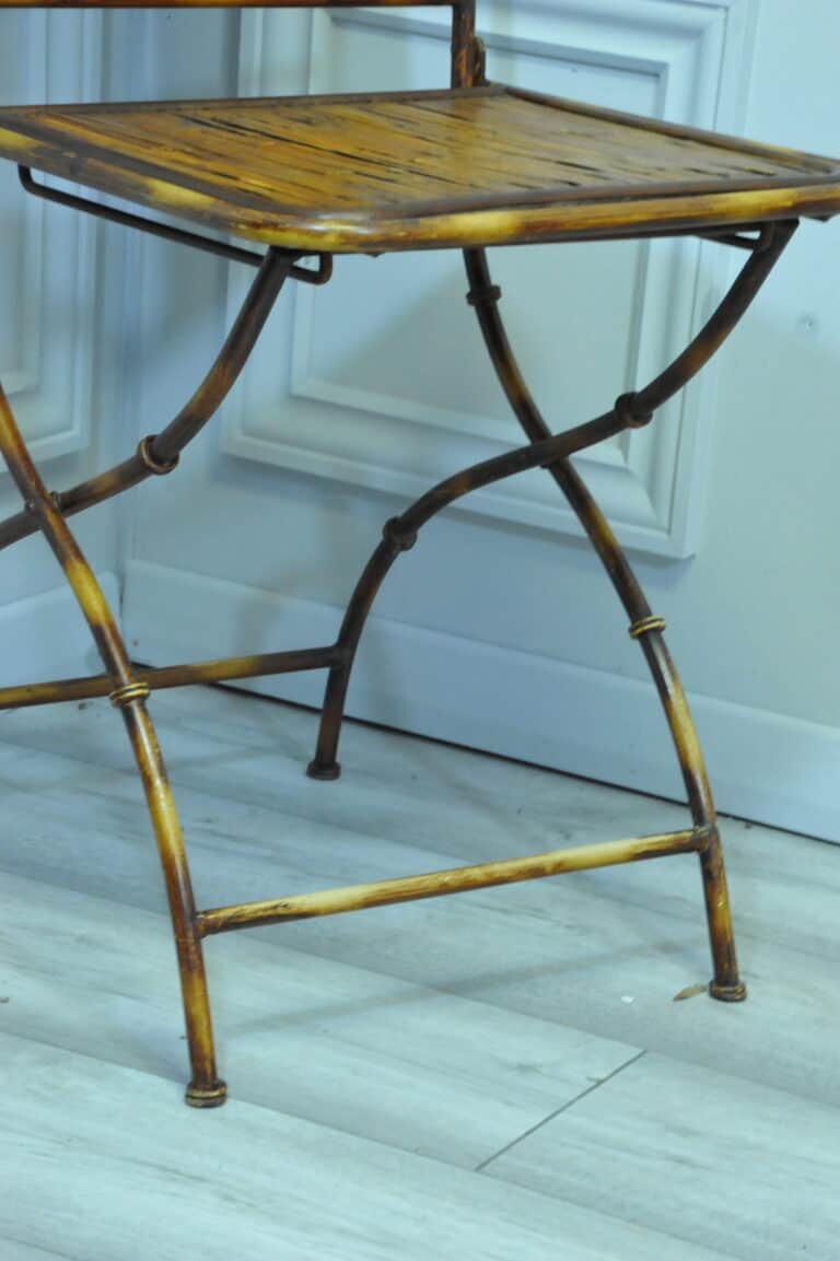 a vintage french faux bamboo folding conservatory chair