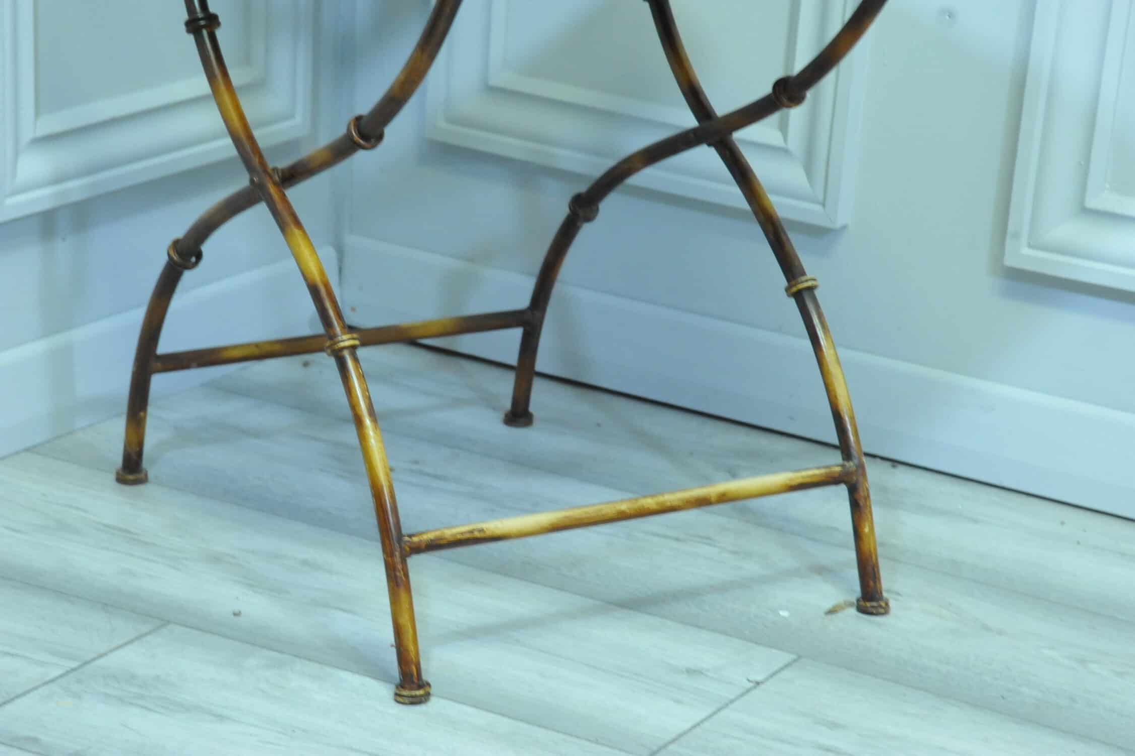 a vintage french faux bamboo folding conservatory chair
