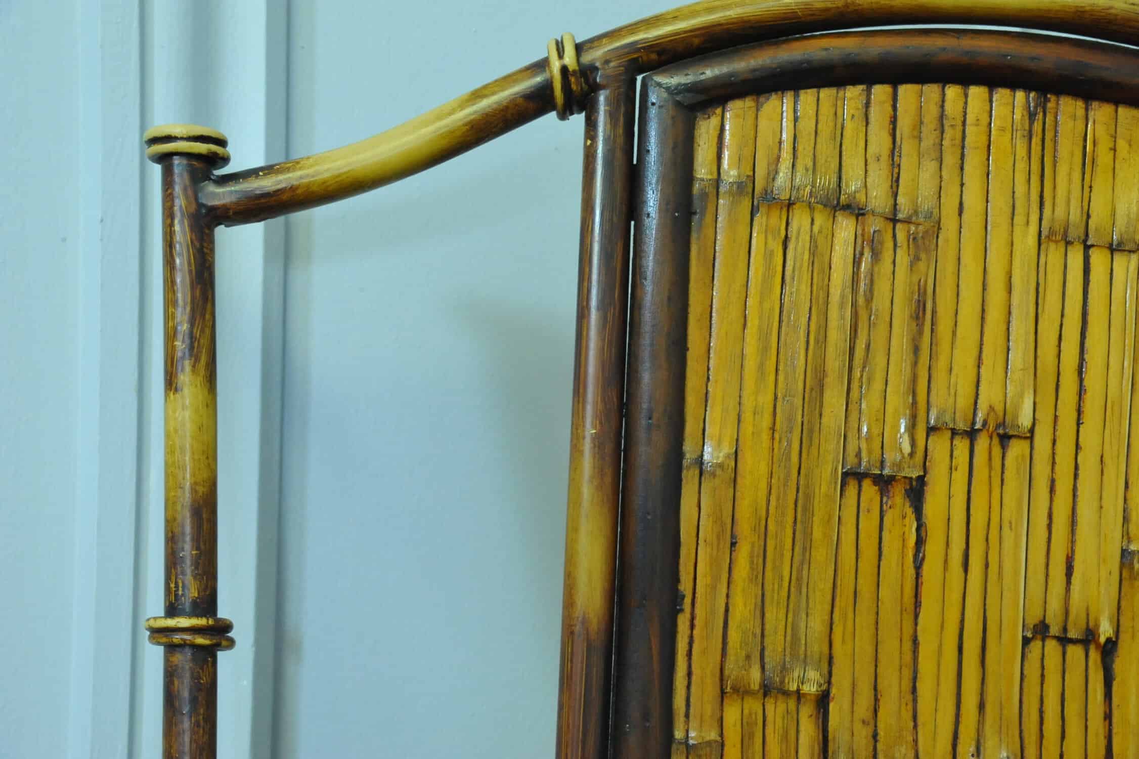 a vintage french faux bamboo folding conservatory chair