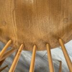 set of eight vintage ercol quaker dining chairs including two swan back carvers