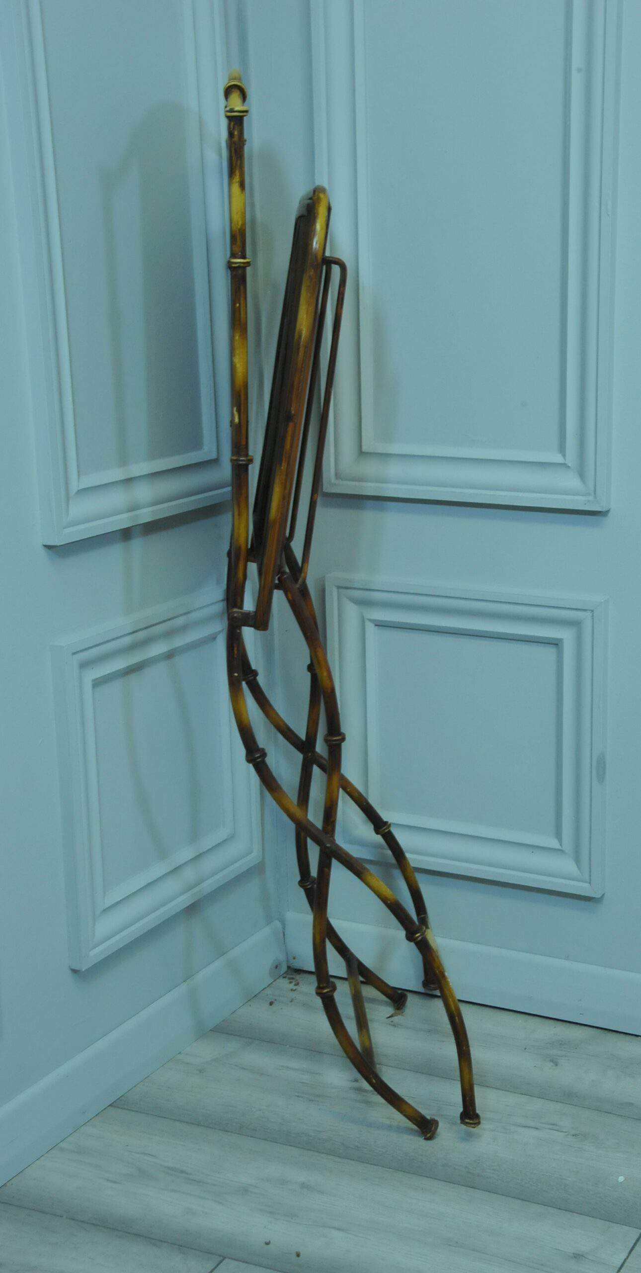 a vintage french faux bamboo folding conservatory chair