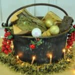 a very large antique french copper cauldron