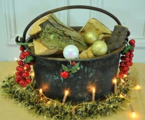 a very large antique french copper cauldron