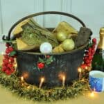 a very large antique french copper cauldron