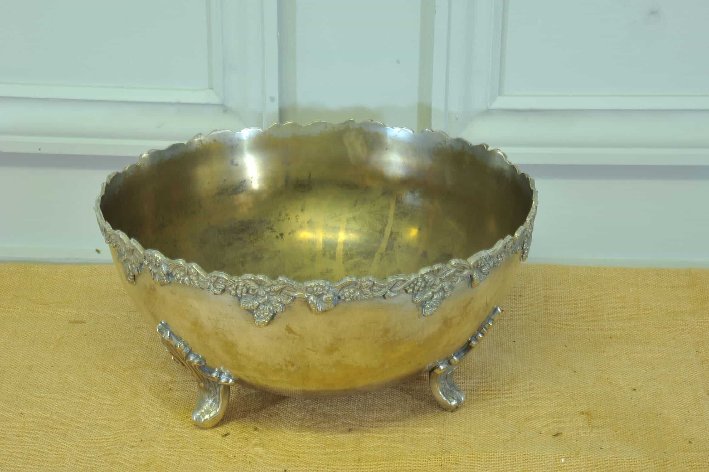 a stunning vintage silver plate wine cooler bowl