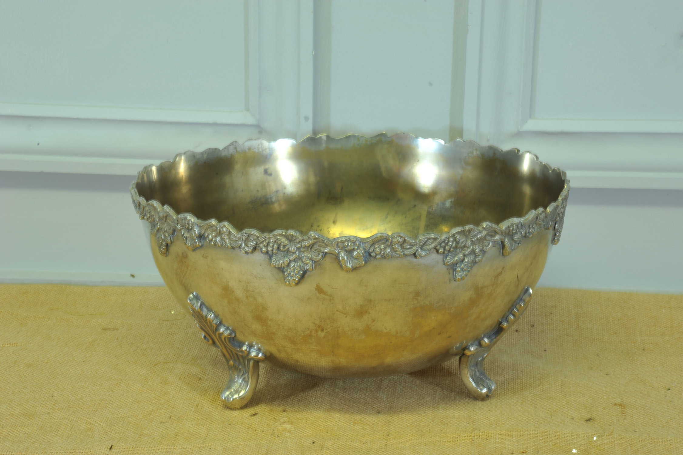 a stunning vintage silver plate wine cooler bowl