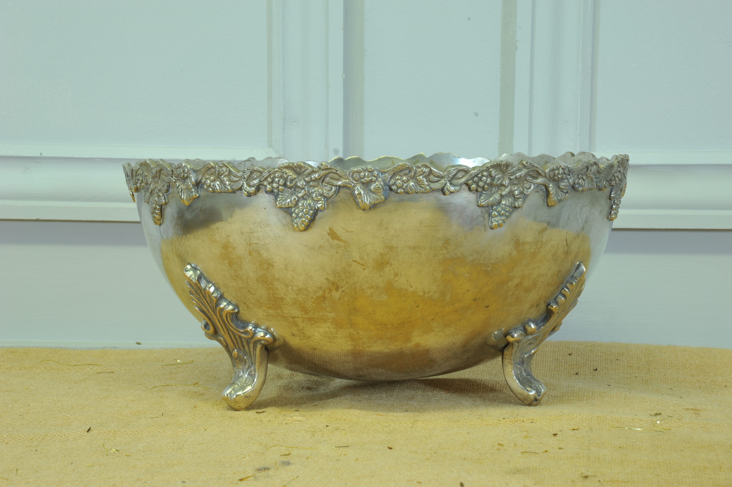 a stunning vintage silver plate wine cooler bowl