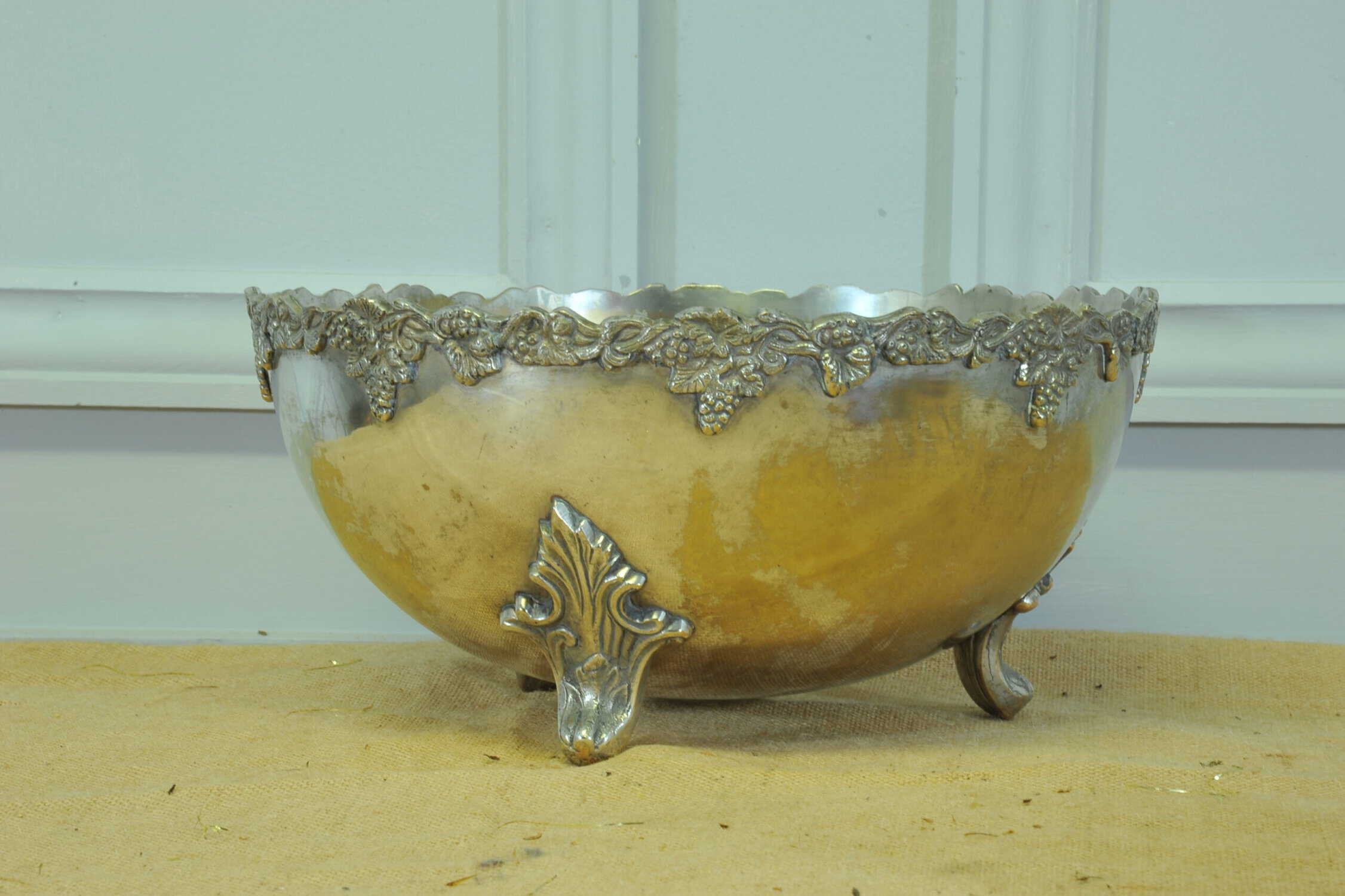 a stunning vintage silver plate wine cooler bowl