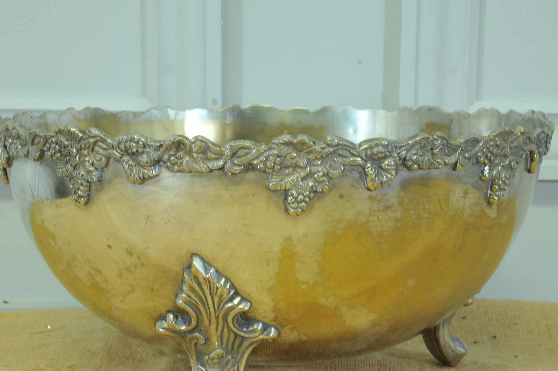 a stunning vintage silver plate wine cooler bowl