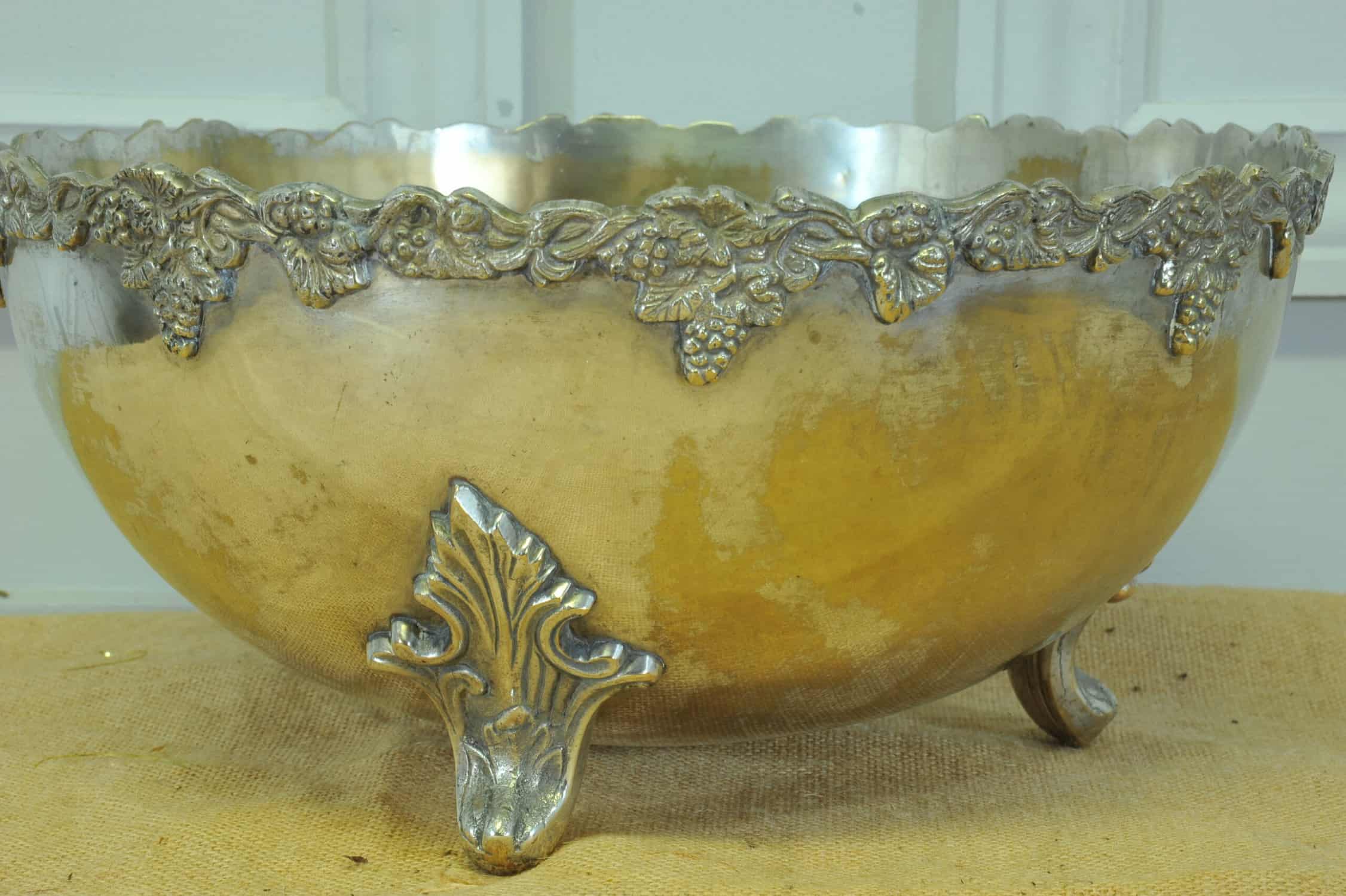 a stunning vintage silver plate wine cooler bowl