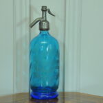 vintage blue glass french soda syphon