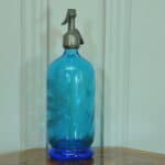 vintage blue glass french soda syphon