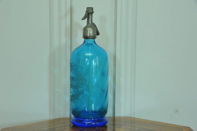 vintage blue glass french soda syphon
