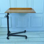 antique carters of london oak and cast iron adjustable table
