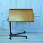 antique carters of london oak and cast iron adjustable table
