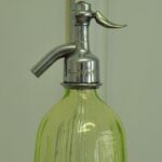 vintage french yellow uranium glass soda syphon