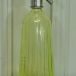 vintage french yellow uranium glass soda syphon