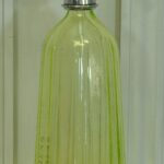 vintage french yellow uranium glass soda syphon