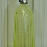 vintage french yellow uranium glass soda syphon