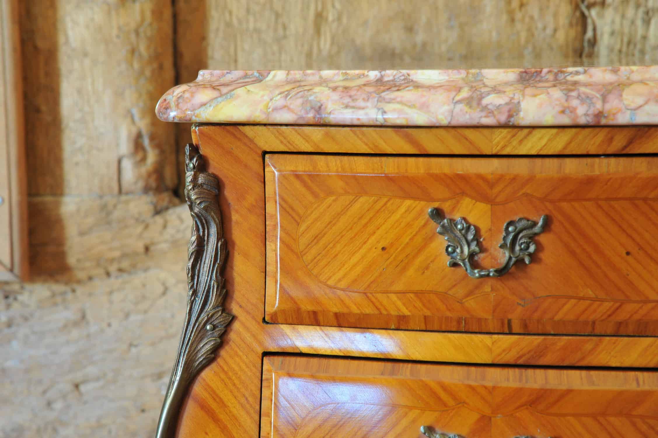 stunning pair of vintage three drawer marble top cabinets