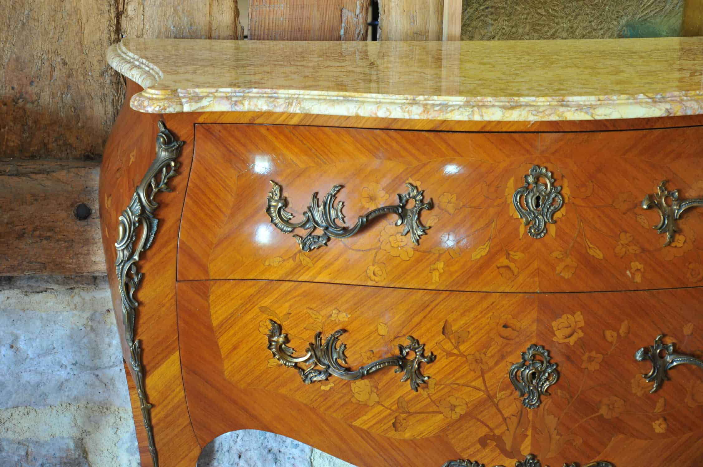 stunning vintage french louis xv style marble top chest of drawers