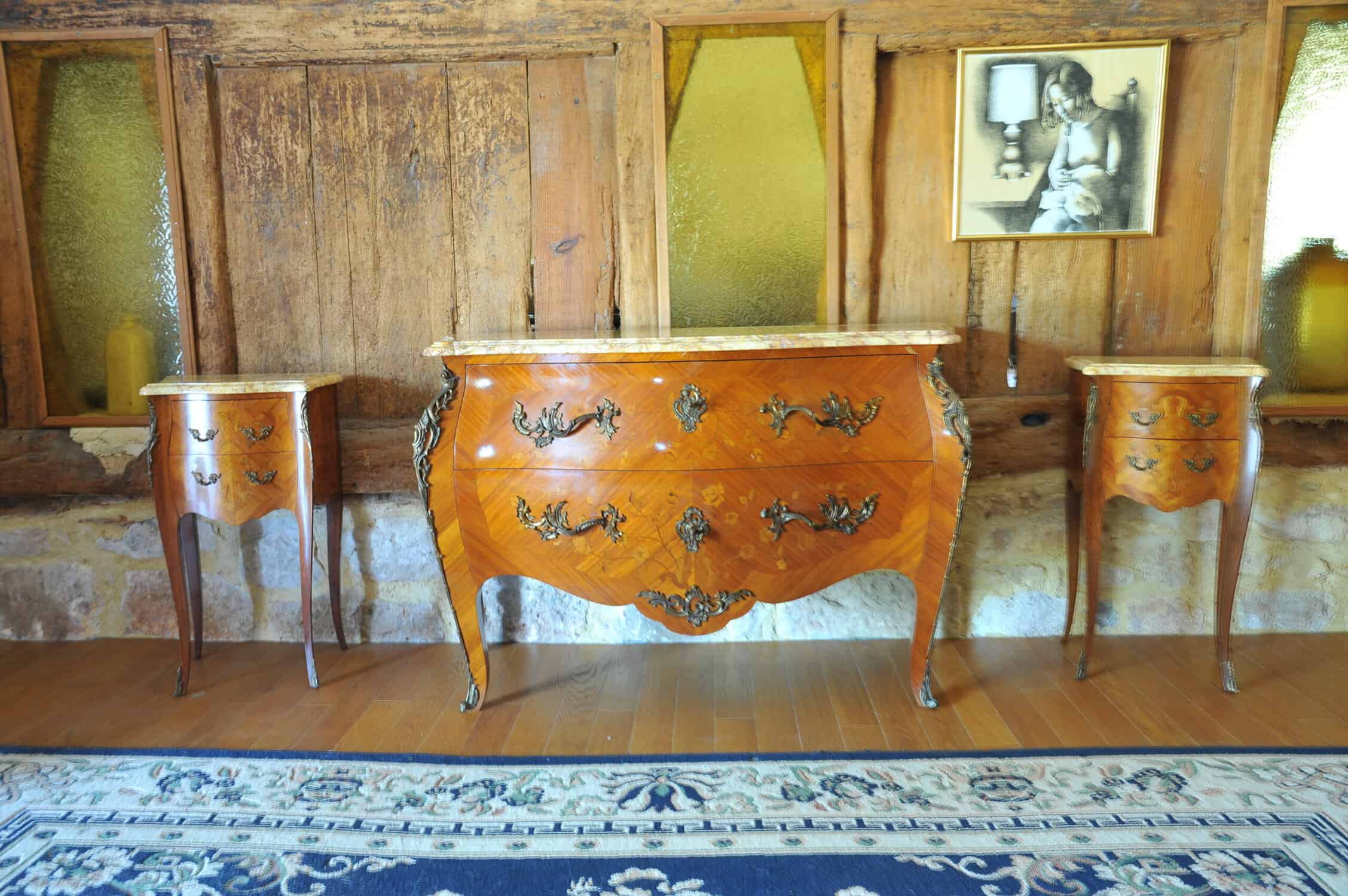 stunning vintage french louis xv style marble top chest of drawers