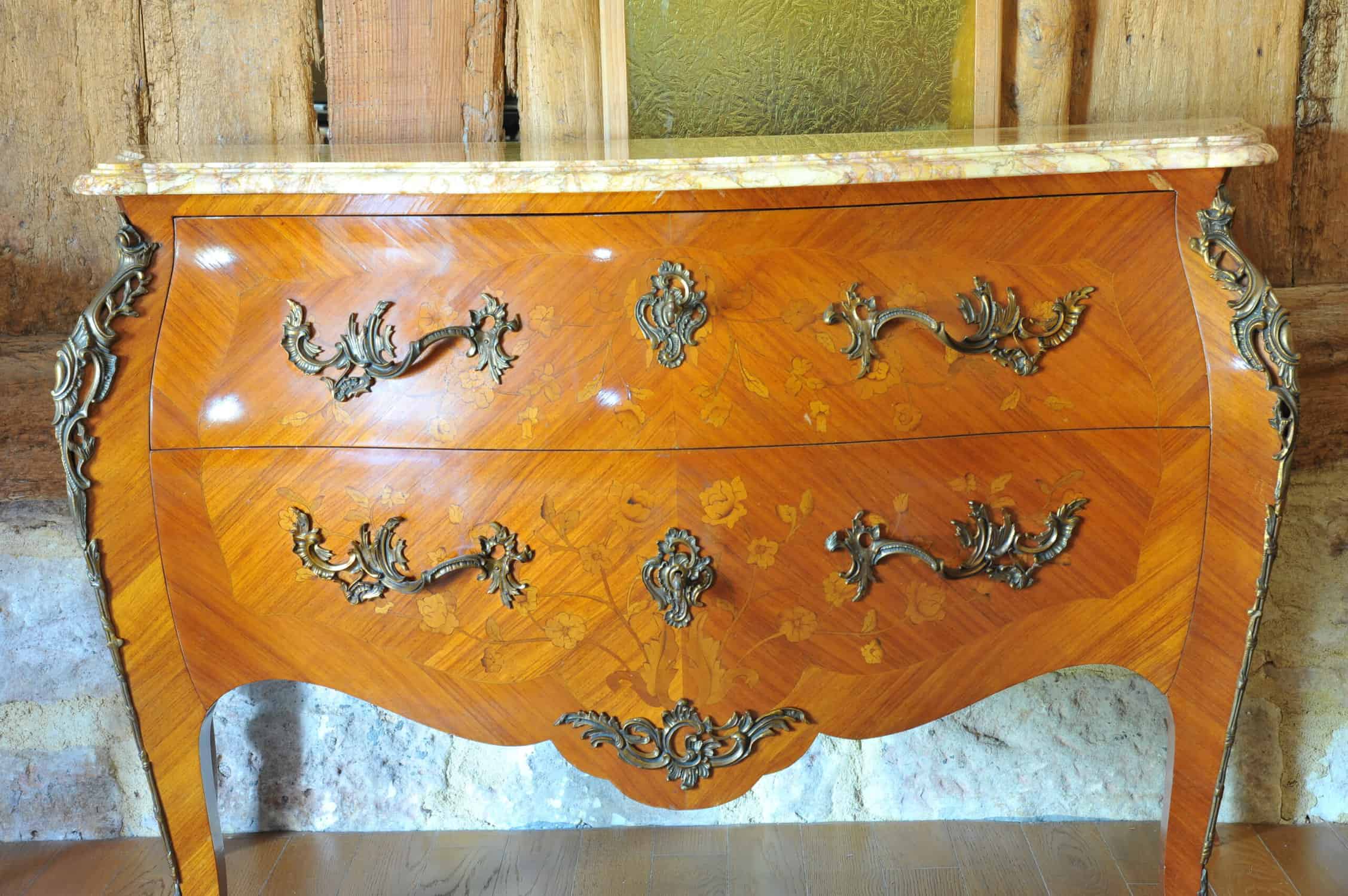 stunning vintage french louis xv style marble top chest of drawers
