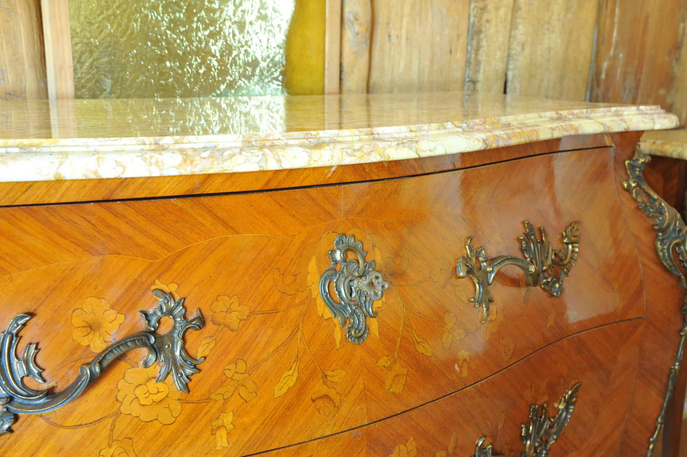 stunning vintage french louis xv style marble top chest of drawers