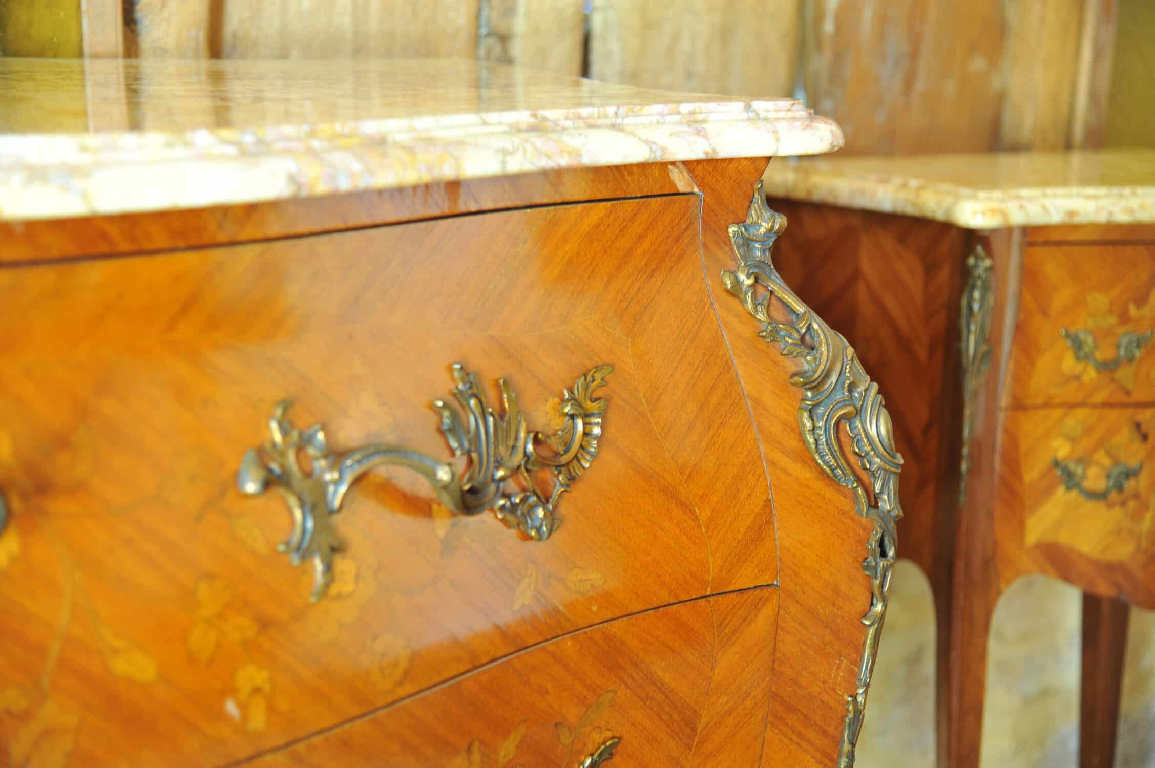 stunning vintage french louis xv style marble top chest of drawers