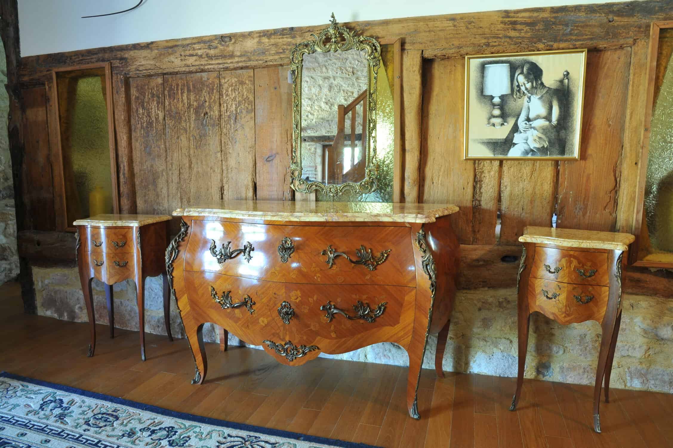 stunning vintage french louis xv style marble top chest of drawers