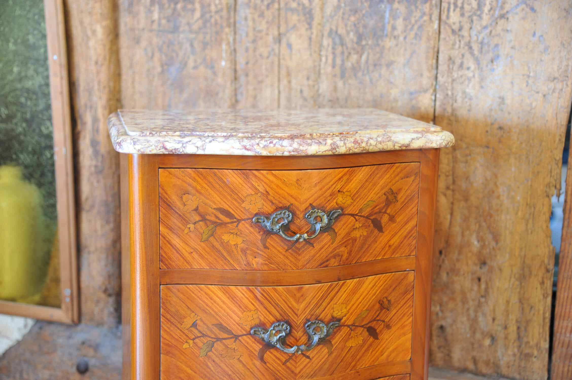 stunning vintage french louis xv style marble top tall chest