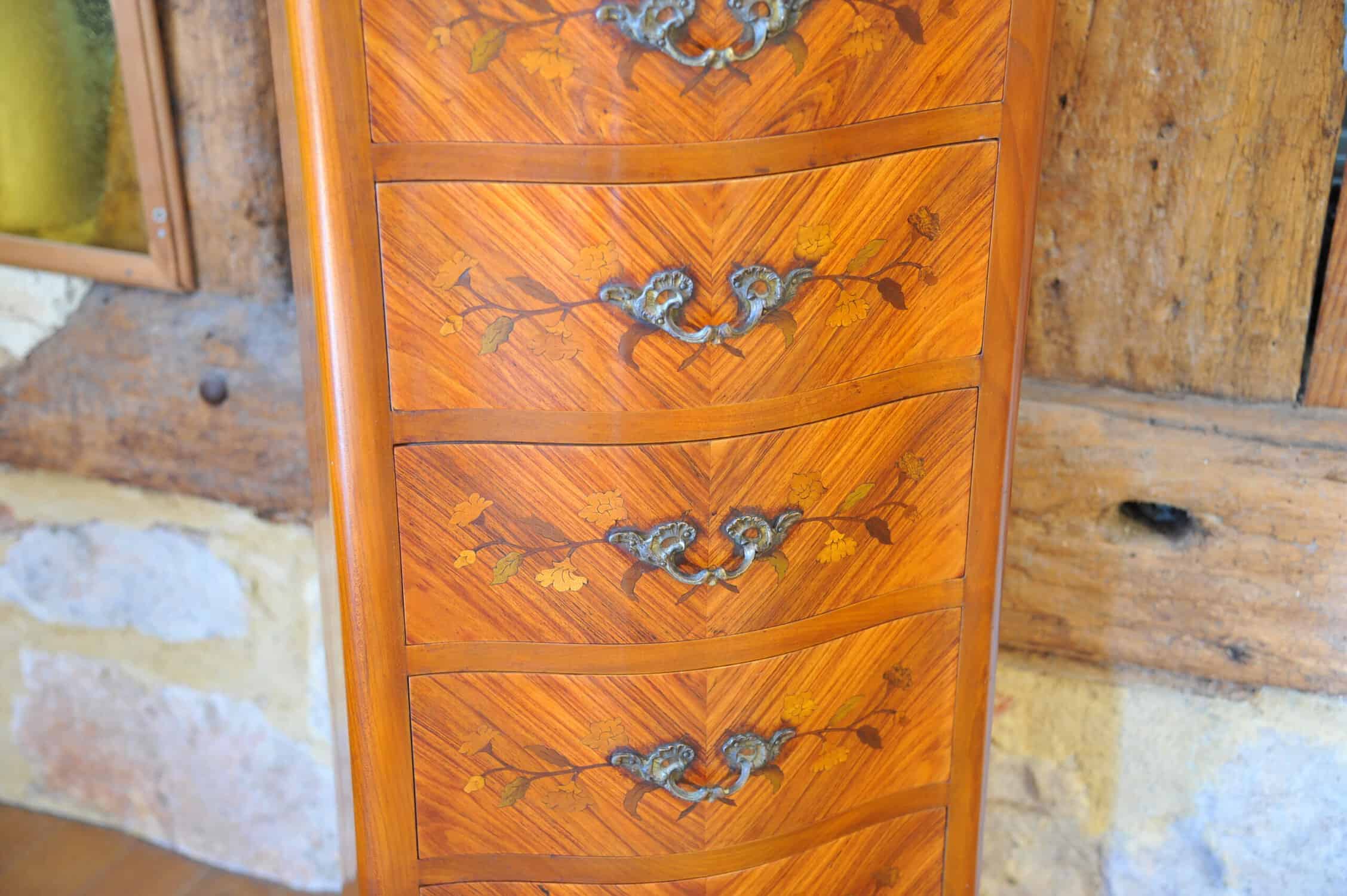 stunning vintage french louis xv style marble top tall chest