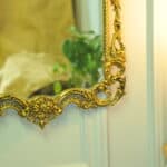 stunning vintage solid cast bronze louis xv scrolling decorated wall mirror