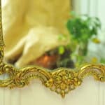 stunning vintage solid cast bronze louis xv scrolling decorated wall mirror