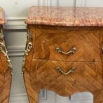 super pair of vintage french louis xv style marble top bedside cabinets