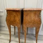 super pair of vintage french louis xv style marble top bedside cabinets