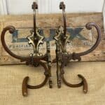 superb set of four antique french bronze hat and coat hooks