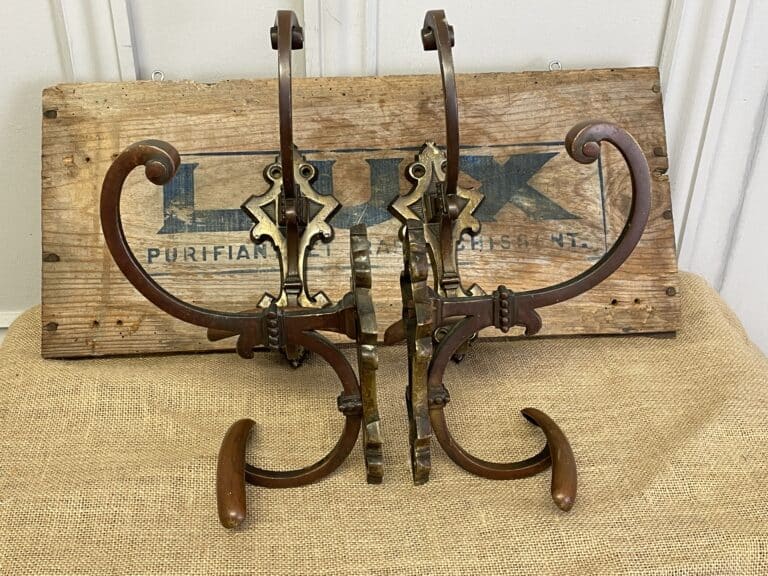 superb set of four antique french bronze hat and coat hooks