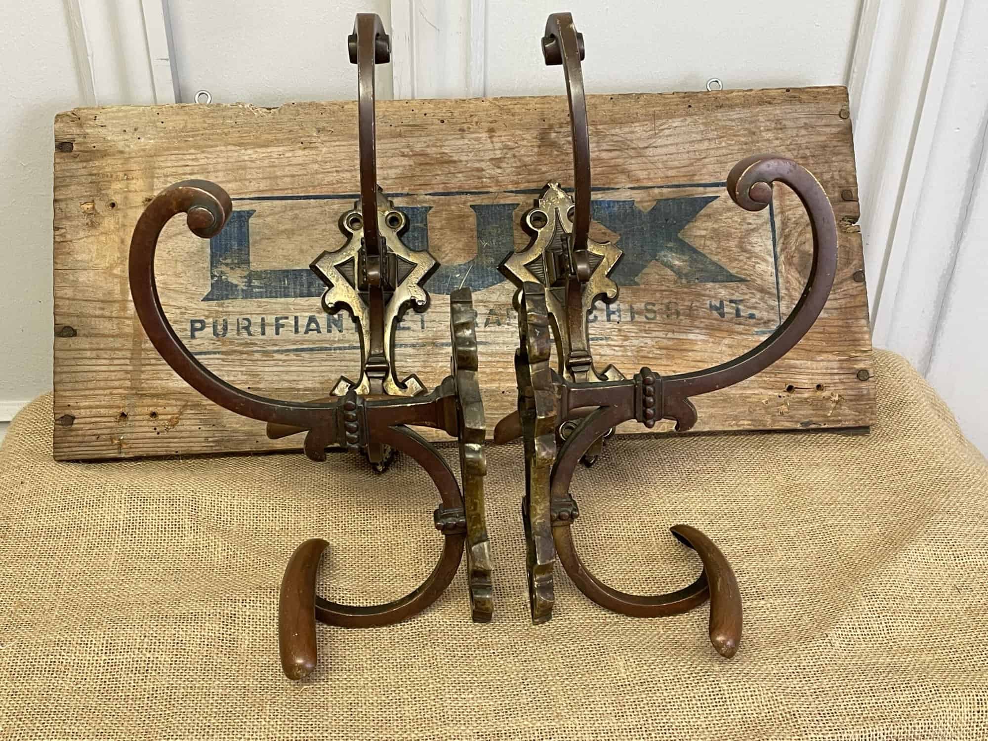 superb set of four antique french bronze hat and coat hooks