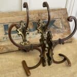 superb set of four antique french bronze hat and coat hooks