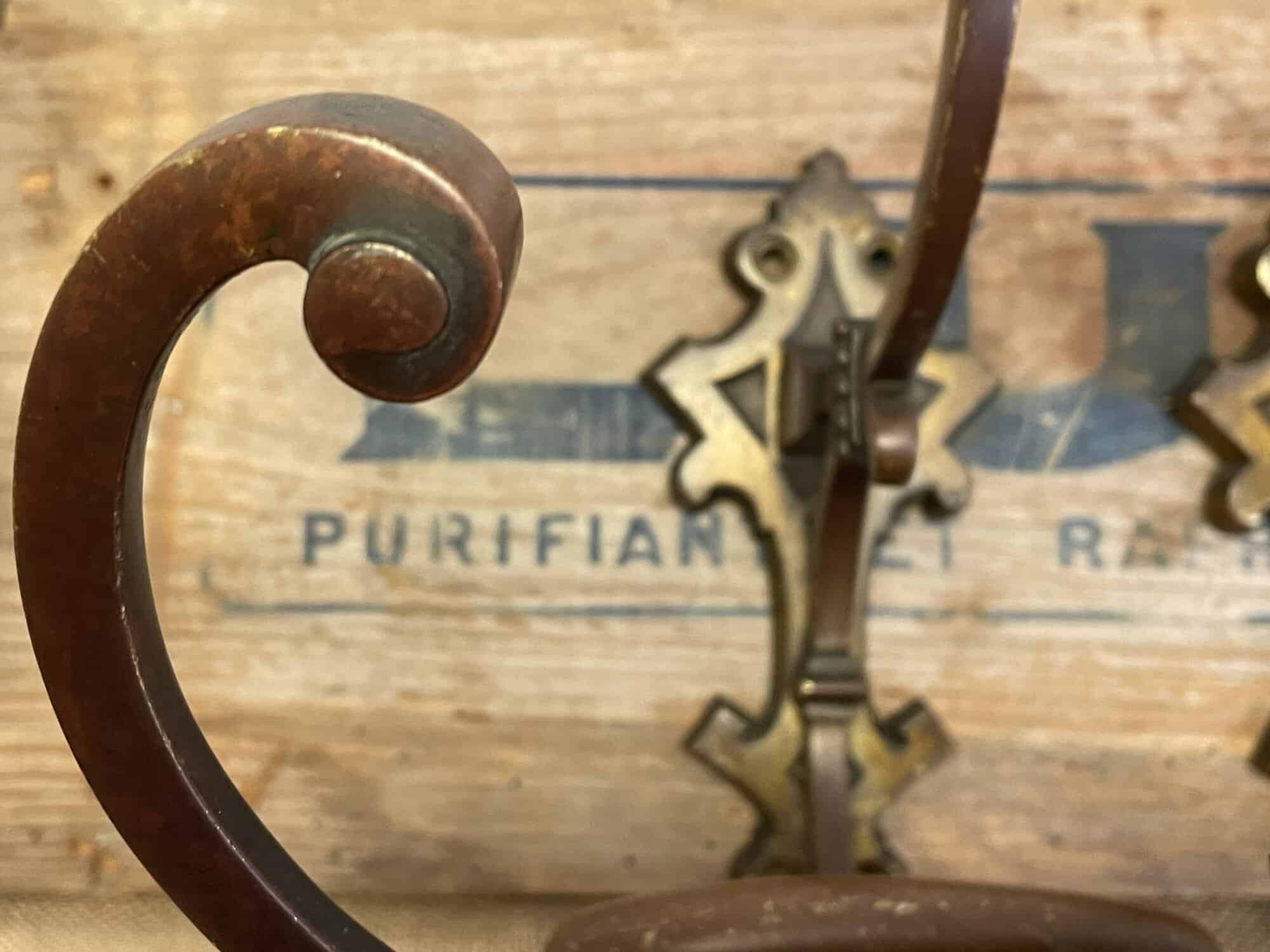 superb set of four antique french bronze hat and coat hooks