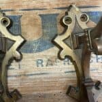 superb set of four antique french bronze hat and coat hooks