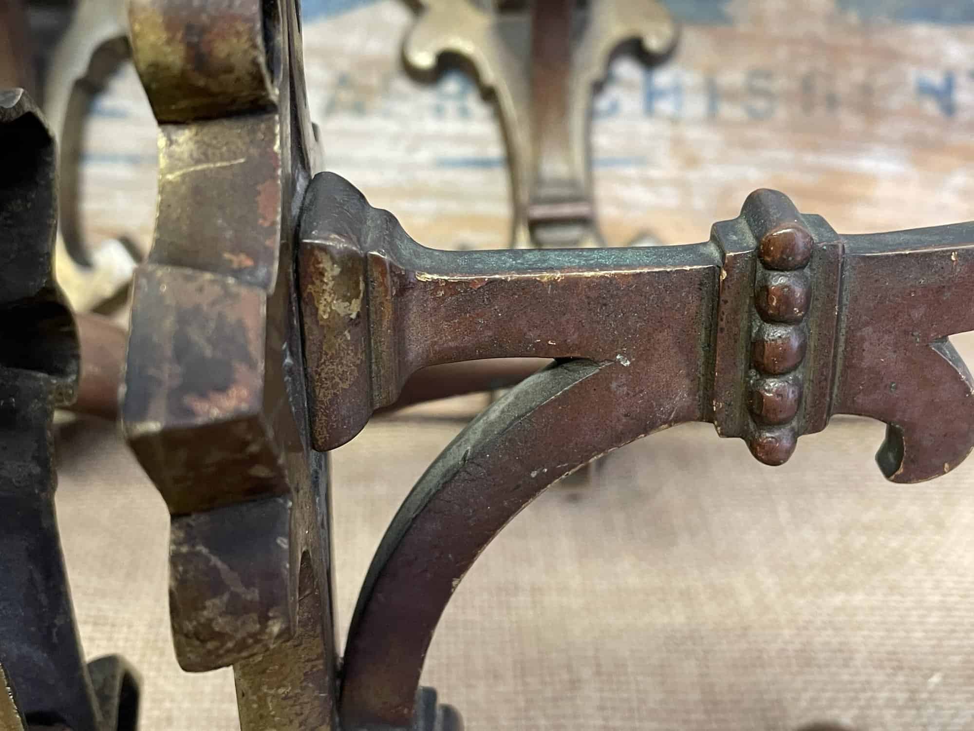 superb set of four antique french bronze hat and coat hooks