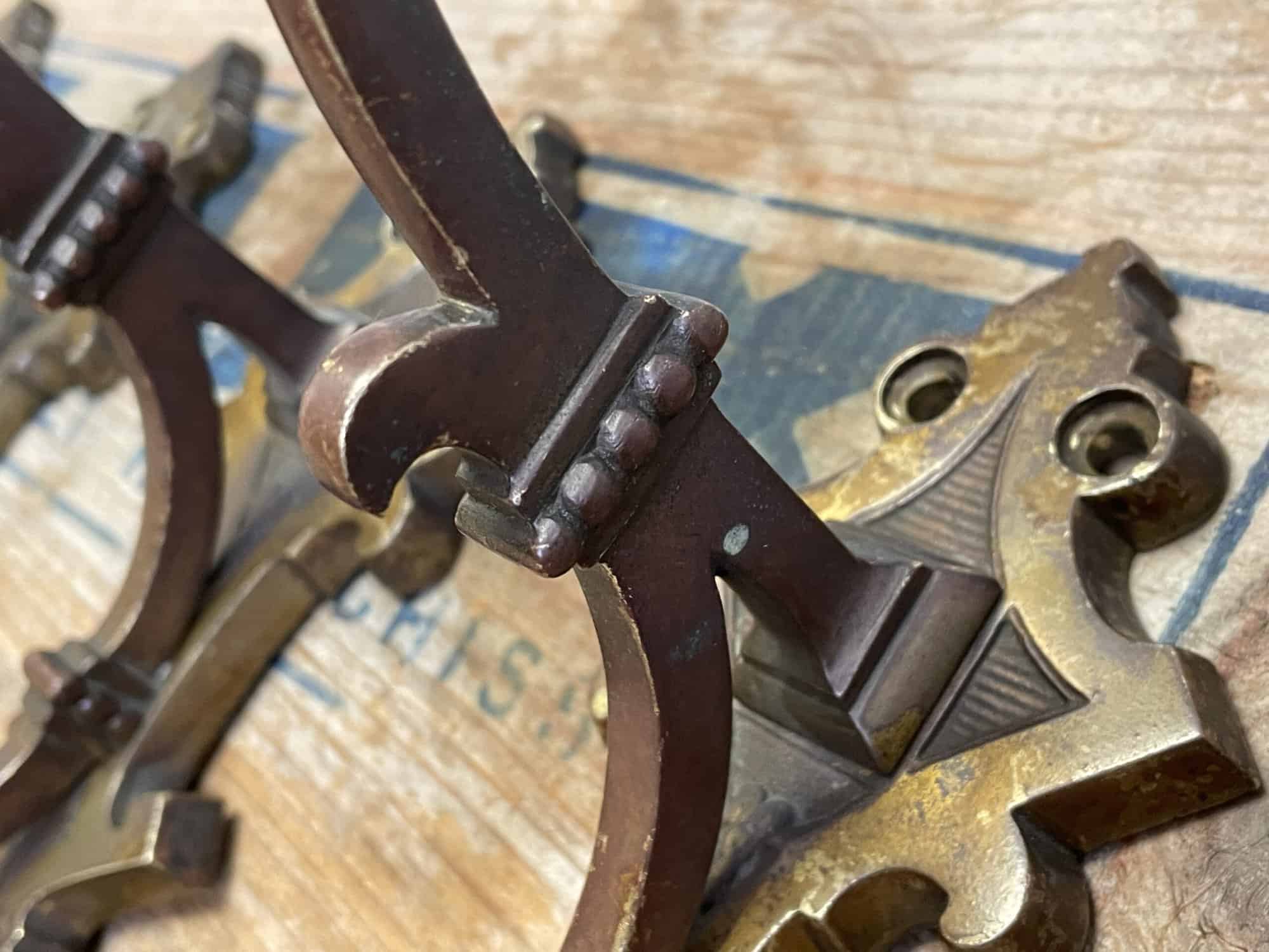 superb set of four antique french bronze hat and coat hooks