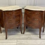 a lovely pair of vintage french louis xv style marble top bedside cabinets