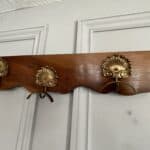 beautiful vintage gilt bronze three hook hat coat rack