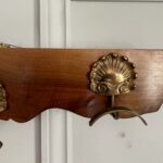 beautiful vintage gilt bronze three hook hat coat rack